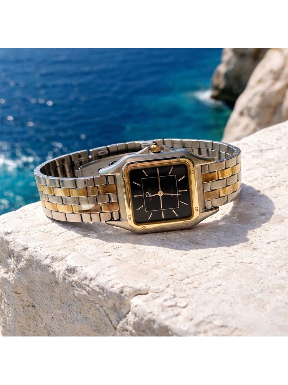 Vintage Elgin Two-Tone Black Dial Women's Watch